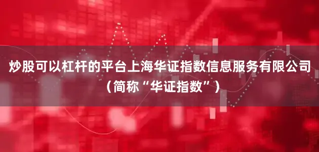 炒股可以杠杆的平台上海华证指数信息服务有限公司（简称“华证指数”）